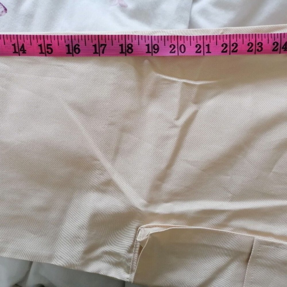 Boohoo Mens Chino Trousers Size M 34 W 31 L Chino Style Cargo Stone Colour - Picture 4 of 12